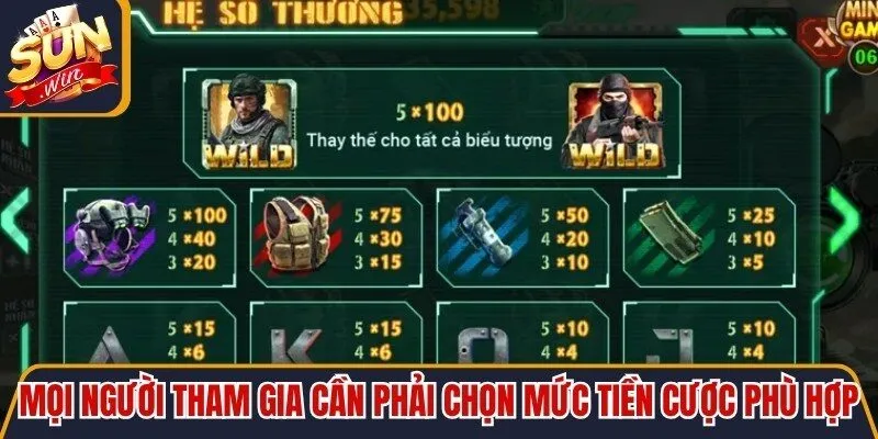 Mọi người tham gia cần phải chọn mức tiền cược hũ phù hợp