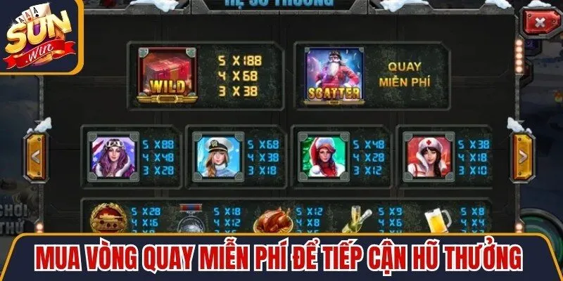 Mua vòng quay miễn phí để tiếp cận những hũ thưởng jackpot
